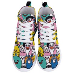 Illustration Animals Cartoon Background Pattern Women s Lightweight High Top Sneakers by Sudhe