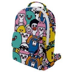 Illustration Animals Cartoon Background Pattern Flap Pocket Backpack (small) by Sudhe