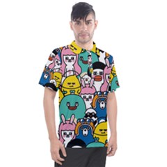 Illustration Animals Cartoon Background Pattern Men s Polo Tee by Sudhe