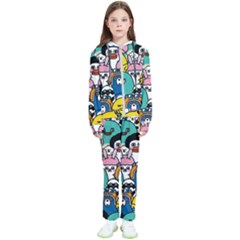 Illustration Animals Cartoon Background Pattern Kids  Tracksuit by Sudhe