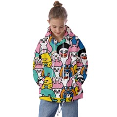 Illustration Animals Cartoon Background Pattern Kids  Oversized Hoodie