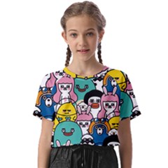 Illustration Animals Cartoon Background Pattern Kids  Basic Tee