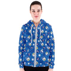 Illustration Duck Cartoon Background Women s Zipper Hoodie