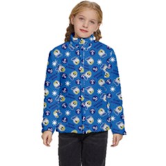 Illustration Duck Cartoon Background Kids  Puffer Bubble Jacket Coat by Sudhe