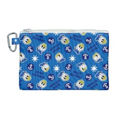 Illustration Duck Cartoon Background Canvas Cosmetic Bag (large) by Sudhe