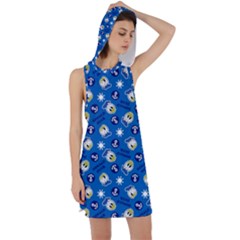 Illustration Duck Cartoon Background Racer Back Hoodie Dress by Sudhe