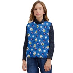 Illustration Duck Cartoon Background Kid s Short Button Up Puffer Vest	