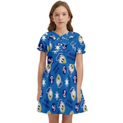 Illustration Duck Cartoon Background Kids  Bow Tie Puff Sleeve Dress