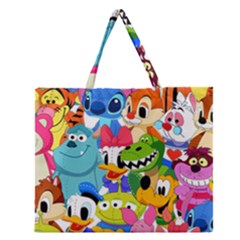 Illustration Cartoon Character Animal Cute Zipper Large Tote Bag by Sudhe