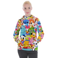 Illustration Cartoon Character Animal Cute Women s Hooded Pullover