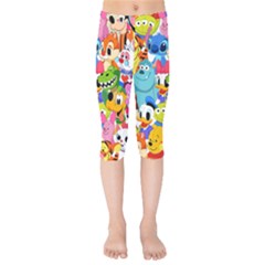 Illustration Cartoon Character Animal Cute Kids  Capri Leggings  by Sudhe