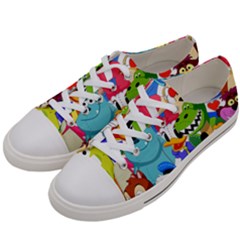 Illustration Cartoon Character Animal Cute Men s Low Top Canvas Sneakers by Sudhe