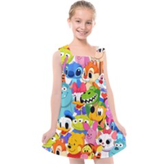 Illustration Cartoon Character Animal Cute Kids  Cross Back Dress by Sudhe