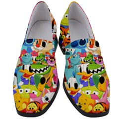 Illustration Cartoon Character Animal Cute Women s Chunky Heel Loafers by Sudhe