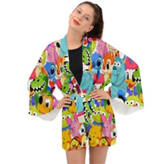 Illustration Cartoon Character Animal Cute Long Sleeve Kimono by Sudhe