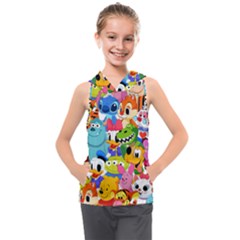 Illustration Cartoon Character Animal Cute Kids  Sleeveless Hoodie by Sudhe