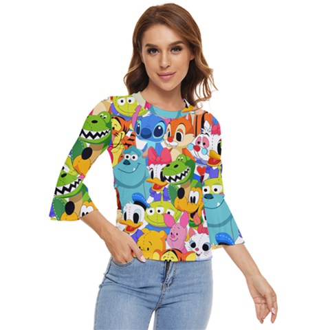 Illustration Cartoon Character Animal Cute Bell Sleeve Top by Sudhe