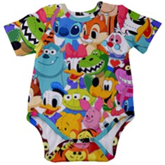 Illustration Cartoon Character Animal Cute Baby Short Sleeve Onesie Bodysuit by Sudhe