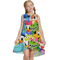 Illustration Cartoon Character Animal Cute Kids  Frill Swing Dress by Sudhe