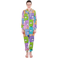 Care Bears Bear Background Cartoon Hooded Jumpsuit (ladies)