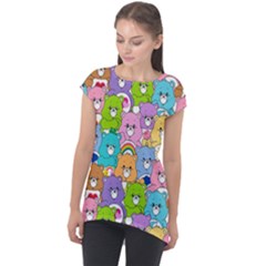 Care Bears Bear Background Cartoon Cap Sleeve High Low Top by Sudhe