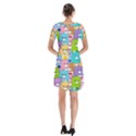 Care Bears Bear Background Cartoon Short Sleeve V-neck Flare Dress View2