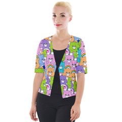 Care Bears Bear Background Cartoon Cropped Button Cardigan by Sudhe