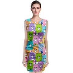 Care Bears Bear Background Cartoon Sleeveless Velvet Midi Dress