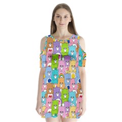 Care Bears Bear Background Cartoon Shoulder Cutout Velvet One Piece