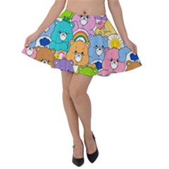 Care Bears Bear Background Cartoon Velvet Skater Skirt