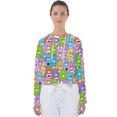 Care Bears Bear Background Cartoon Women s Slouchy Sweat