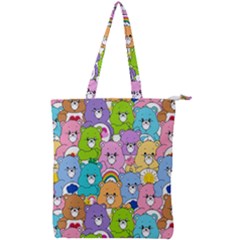 Care Bears Bear Background Cartoon Double Zip Up Tote Bag by Sudhe