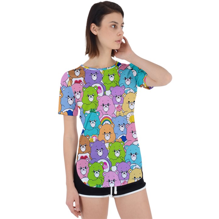 Care Bears Bear Background Cartoon Perpetual Short Sleeve T-Shirt