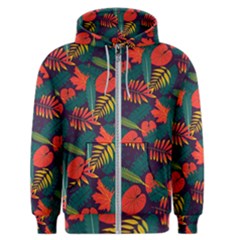 Leaves Pattern Wallpaper Seamless Men s Zipper Hoodie