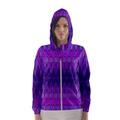 Illustration Purple Abstract Wallpaper Pattern Abstract Women s Hooded Windbreaker