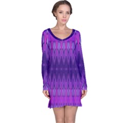 Illustration Purple Abstract Wallpaper Pattern Abstract Long Sleeve Nightdress by Sudhe