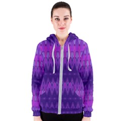 Illustration Purple Abstract Wallpaper Pattern Abstract Women s Zipper Hoodie by Sudhe