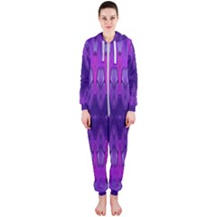 Illustration Purple Abstract Wallpaper Pattern Abstract Hooded Jumpsuit (ladies)