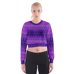 Illustration Purple Abstract Wallpaper Pattern Abstract Cropped Sweatshirt