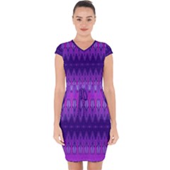 Illustration Purple Abstract Wallpaper Pattern Abstract Capsleeve Drawstring Dress  by Sudhe