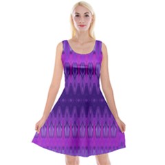 Illustration Purple Abstract Wallpaper Pattern Abstract Reversible Velvet Sleeveless Dress