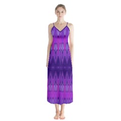 Illustration Purple Abstract Wallpaper Pattern Abstract Button Up Chiffon Maxi Dress by Sudhe