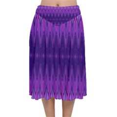 Illustration Purple Abstract Wallpaper Pattern Abstract Velvet Flared Midi Skirt