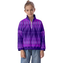 Illustration Purple Abstract Wallpaper Pattern Abstract Kids  Half Zip Hoodie by Sudhe