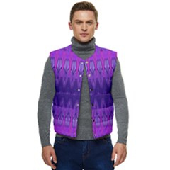 Illustration Purple Abstract Wallpaper Pattern Abstract Men s Short Button Up Puffer Vest	 by Sudhe