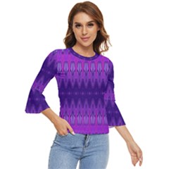 Illustration Purple Abstract Wallpaper Pattern Abstract Bell Sleeve Top