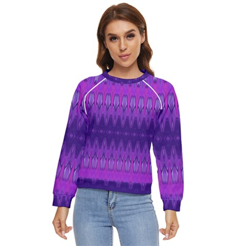 Illustration Purple Abstract Wallpaper Pattern Abstract Women s Long Sleeve Raglan Tee by Sudhe