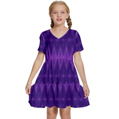 Illustration Purple Abstract Wallpaper Pattern Abstract Kids  Short Sleeve Tiered Mini Dress by Sudhe