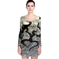 Black Love Browning Deer Camo Long Sleeve Velvet Bodycon Dress