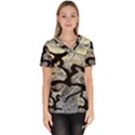 Black Love Browning Deer Camo Women s V-Neck Scrub Top View1